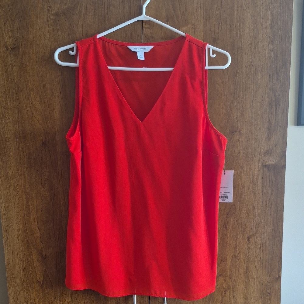 Nine West Red Sleeveless Tank Top